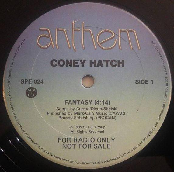 

LP Record CONEY HATCH Fantasy SPE024PROMO Anthem 1985 Canada Rock Used