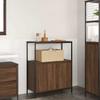 Bathroom Cabinet with Shelves Brown Oak Effect 76.5 X 35 X 95 Cm