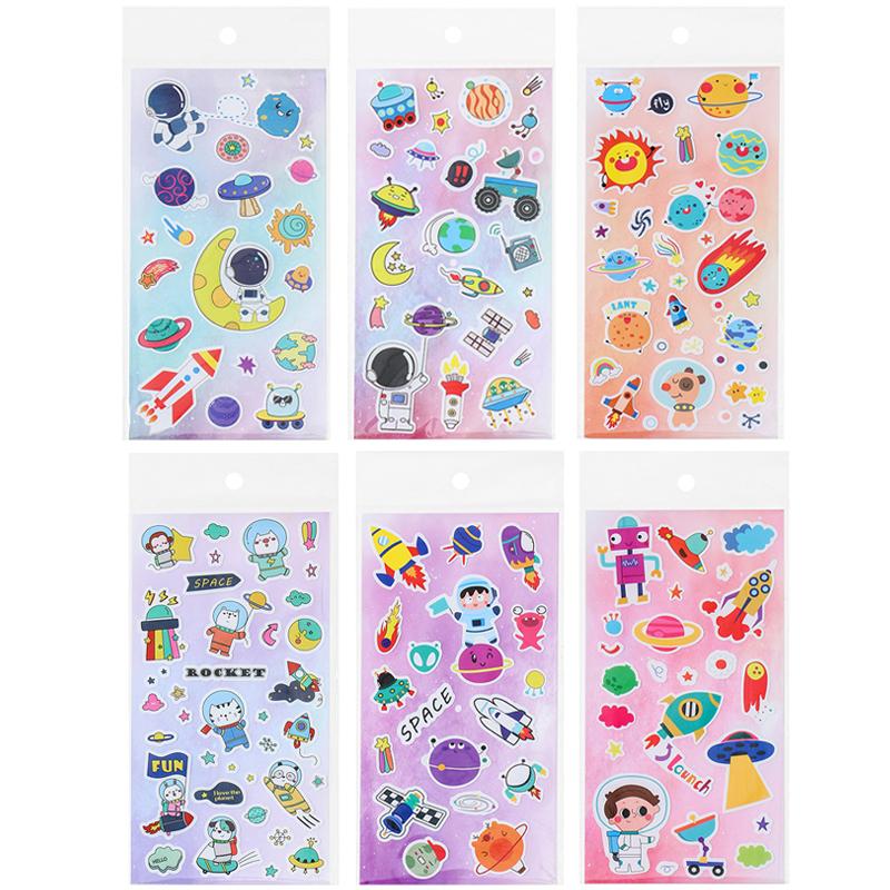 6 Sheetsset Outer Space Cosmos Starry Series Creative Pvc Stickers Diy Hand Account Album Decoration Diary Scrapbook Sticker