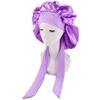 Girls Four Seasons Polyester Satin Sleeping Cap for Women,Silky Bonnet Sleep Hat for Head Wrap Night Elastic Band Headsc