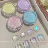 Fairy Manicure: Transparent Nude Highlight Powder with Fine Glitter and Crystal Stone for Special Nail Wear