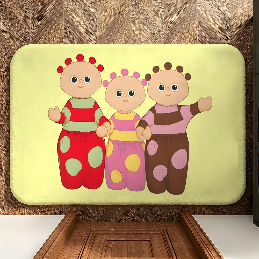 Cartoon I-In the Night G-Garden Floor Mat Soft Flannel Floor Mat  Suitable for Entryways, Living Rooms, Bedrooms, and Bathrooms
