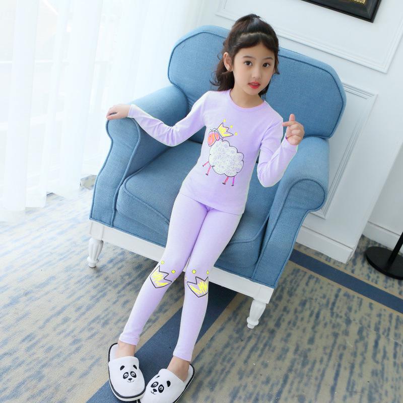 

Хлопковый пижамный комплект для девочек - Теплая одежда для сна нового стиля для детей, от весны до зимы 160cm