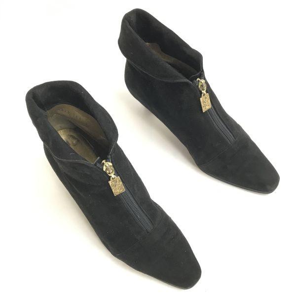 Yves Saint Laurent Leather Ankle Boots Black Size 36.5 Women’s Italy Made(USED)