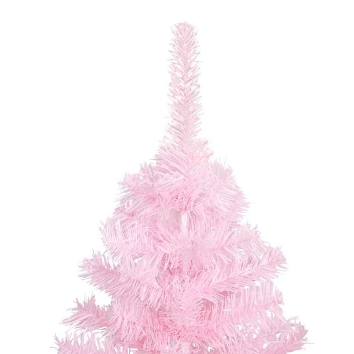 Maison Exclusive - Arbre de Noël artificiel pré-éclairé et boules rose 180 cm PVC