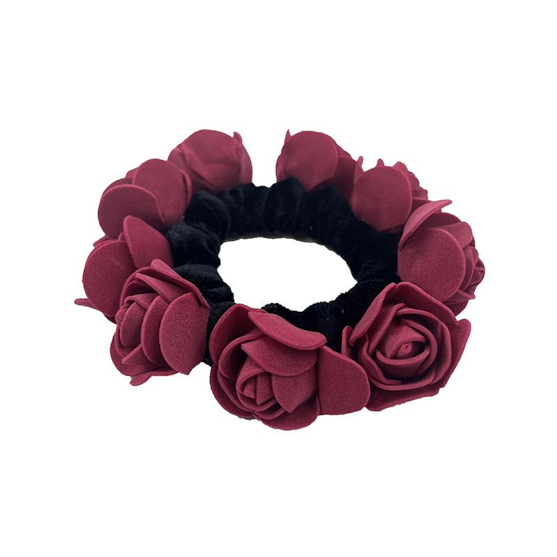 1Pc Hair Accessory Girls Hair Tie Hairgrip High Elasticity Women Foam Flower Hair Ring Rose