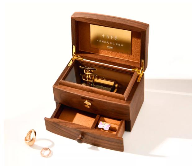 Vintage 30 Note Wooden Music Box High-end Pop Melody Mechanism Valentine s Day Gift Song Merry Christmas Mr. Lawrence (Brown,Medium) коричневый