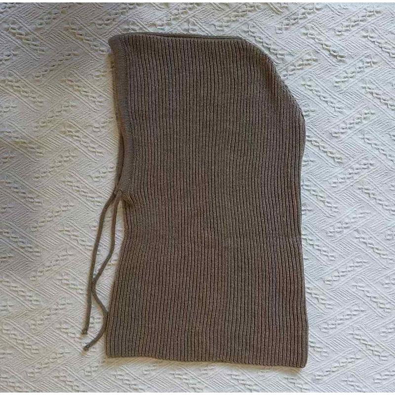 Ear Protection Hat One-piece Ladies Solid Color Knitted Warm Hat Multi-color Optional Hooded Scarf Autumn and Winter New Hat