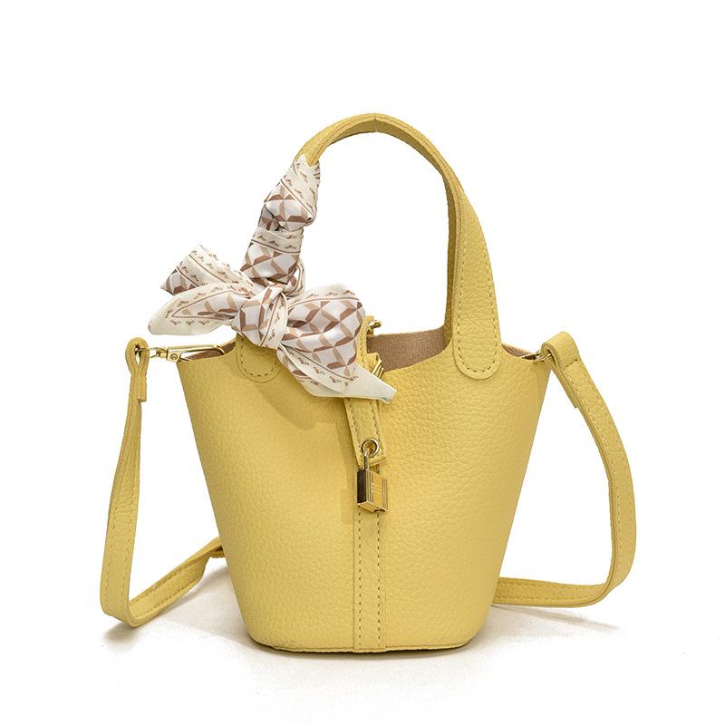 Popular Popular Fashion Lychee Pattern Temperament Advanced Sense Portable Bucket Bag Women's Leisure Commuting Niche Messenger Bag Bag