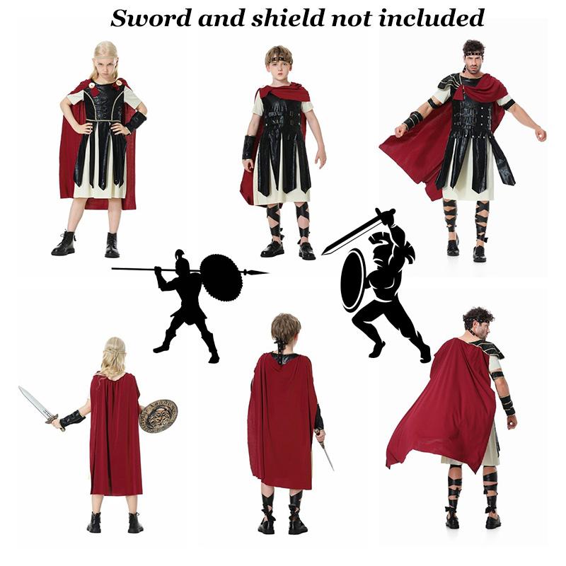 Cos Warrior Roman Costume Kids Set Parentchild Soldier Stage Halloween Up Dress