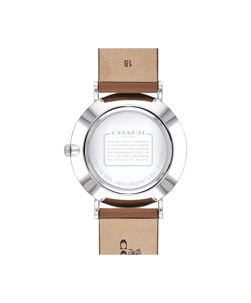 Coach Perry White Brown Leather 14503120 Women's Watch, Dial, Strap, (Official Import)