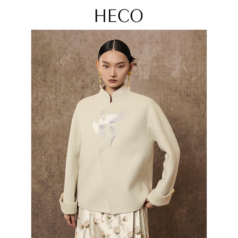 

HECO Phoenix Парящее Шерстяное Пальто с Вышивкой в Новом Китайском Стиле L