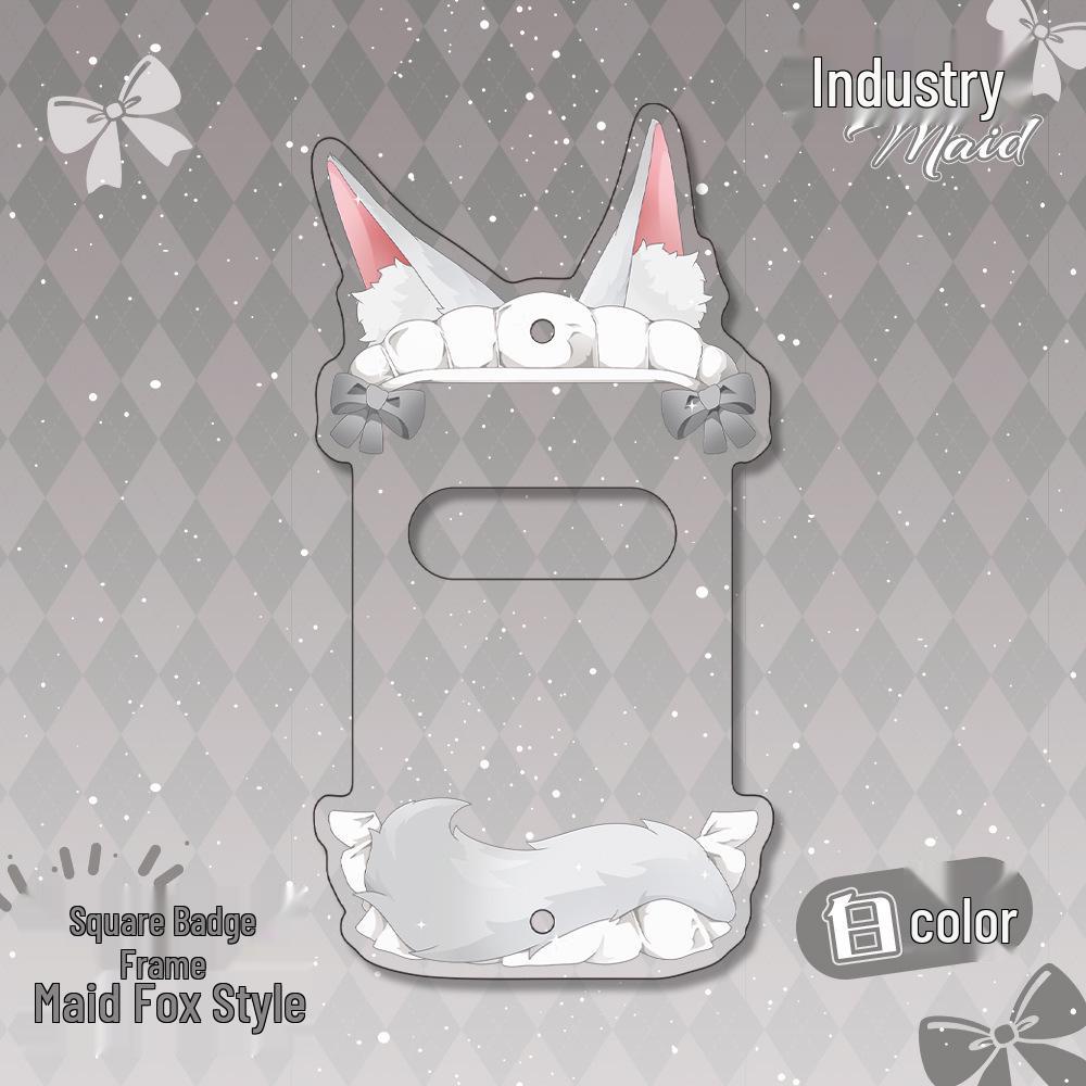 Woa Miao Gu Mei Square Maid Fox Acrylic Badge Display Stand and Protector Ornament Square Maid Fox Badge Frame