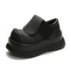 Fashion Women's Black Mary-Jane Platform Pumps Round Closed Toe Ankle Strap Shoes Women's Fashion Chunky Heels Lolita College Shoes