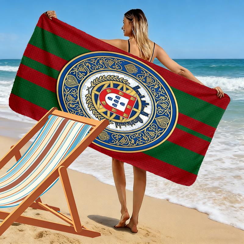 Royal Emblem Fabric beach towel soft Beach towel for vacation photos quick-drying swim towel Outdoor pool towel Absorbent bath towel