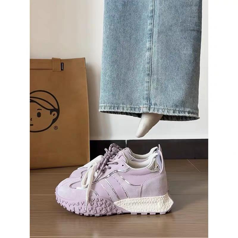 

thick-soled niche violet inner height-increasing shoes women s spring and summer retro versatile casual sports 40 фиолетовый