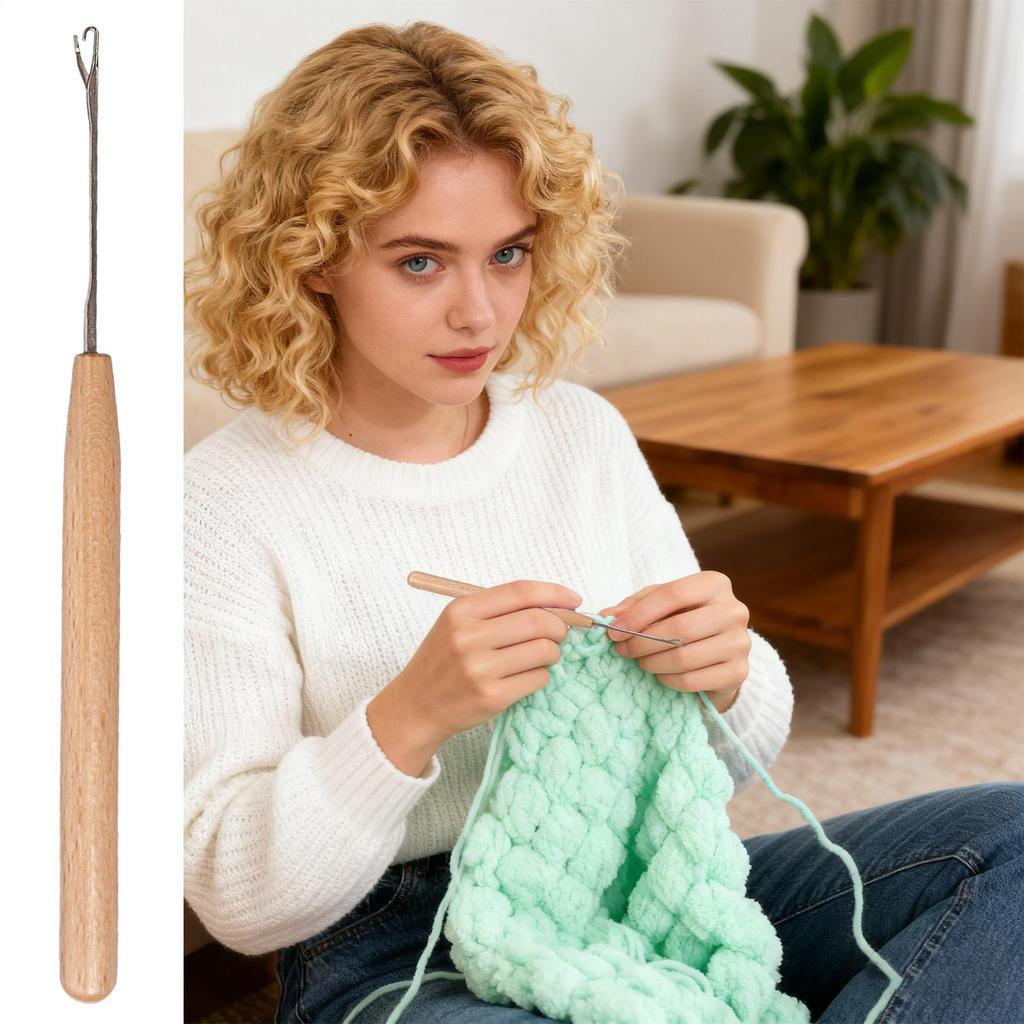 4pcs Lock Edge Crochet Hooks Metal Latch Repair Tool Stainless Steel Knitting Sewing Needles For DIY Knitting Revamping Darning