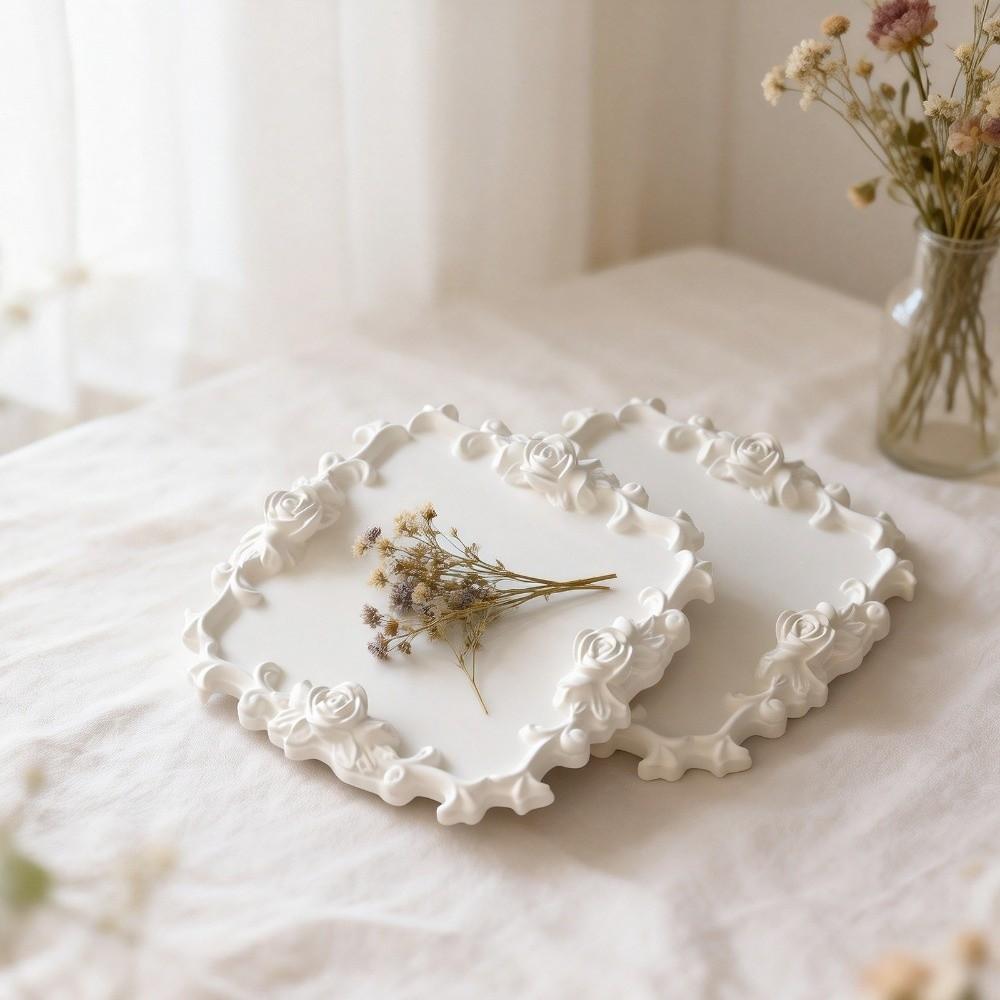 Reusable Jewelry Dish Mold Flexible Silicone Plaster Tray Mold Jewelry Dish Candle Holder