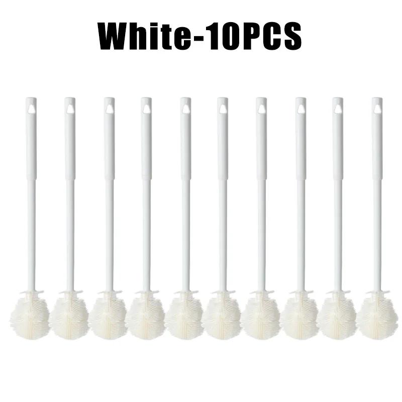 New Silicone Cup Brush Folding Brush Head Long Handle Cup Scrubber White Kitchen Cleaning Tool Feeding Bottle