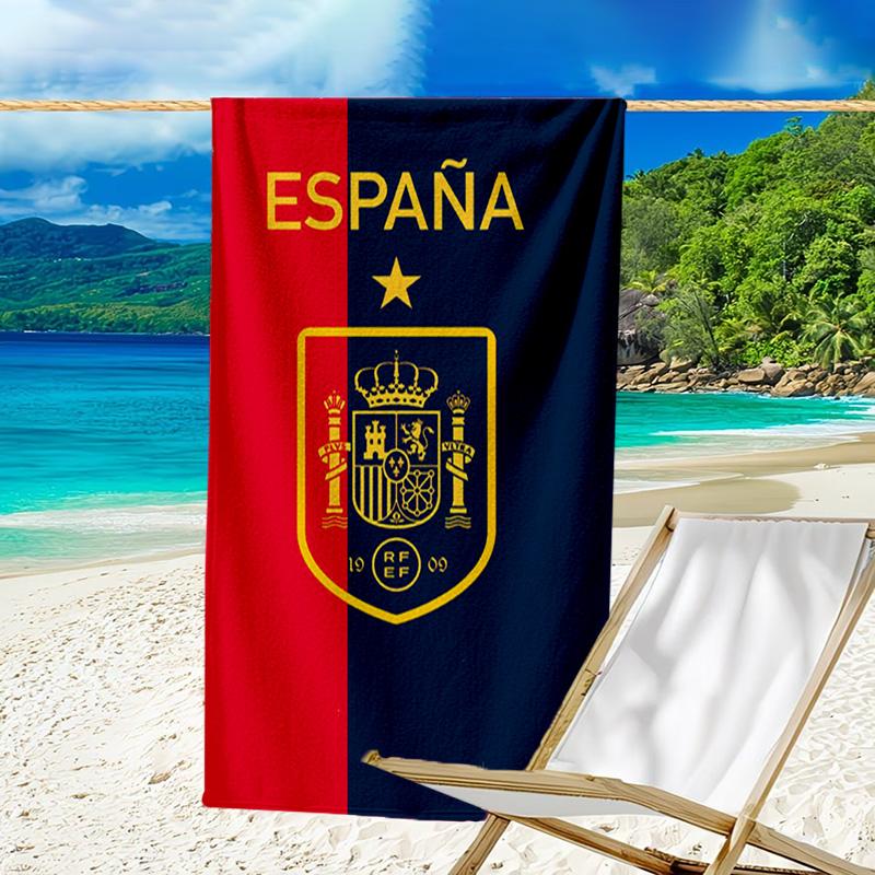 Spain's Royal Emblem Printed Beach Towel, Super Soft Microfiber, Perfect Gift Birthday, for Pool, Beach, Travel, for Family and Friends