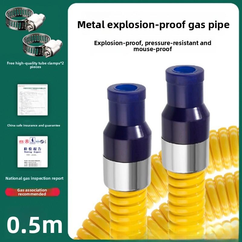 

High Pressure Gas Hose Metal Gas Hose Household Explosion-proof Gas Pipe Multi-size Thickening Safety And Durability Flexible
