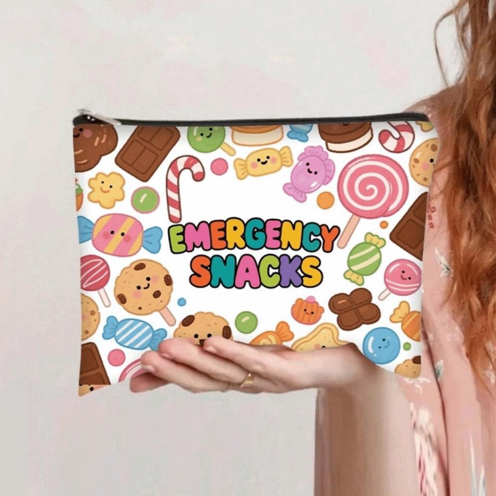 New Canvas Cosmetic Bag Zipper Closure Print Pattern Cable Organizer Bag Waterproof Large Capacity Makeups Organizer Travel Use