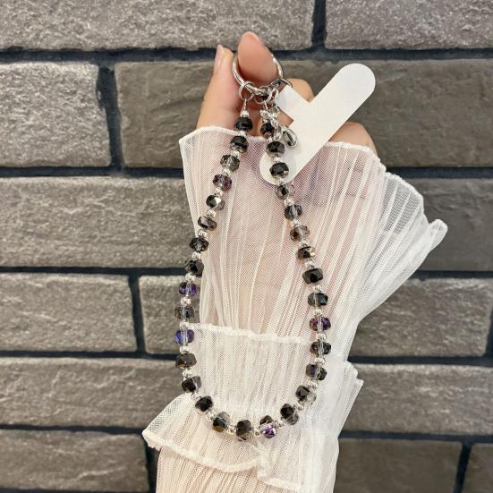 Yousheng Faux Crystal Phone Strap with Detachable Chain Glamorous Phone Lanyard & Purse Charm Adjustable Wrist Chain Fashionable Pendant Bag