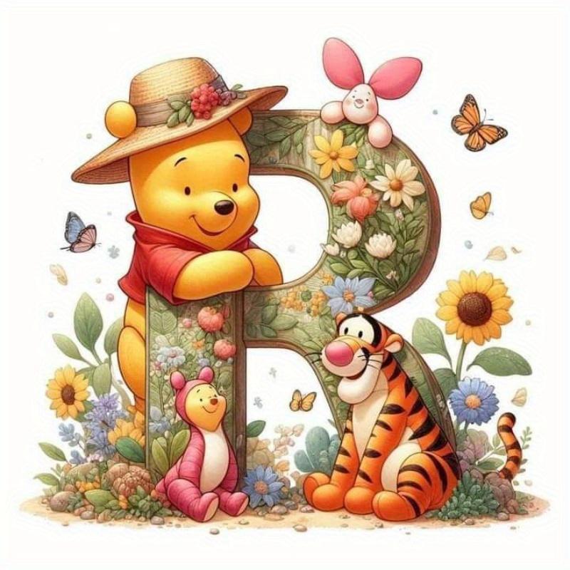 Full Drill Diamond Mosaic Winnie Pooh DIY Cartoon Painting Piglet Cross Stitch Tigger 26 Letters Embroidery Home Decor