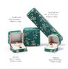 Rounded Edge Embroidered Jewelry Box, Gold-Colored Silk Fabric Ring Box, Pendant/Bracelet Storage Box, Jewelry Packaging Box
