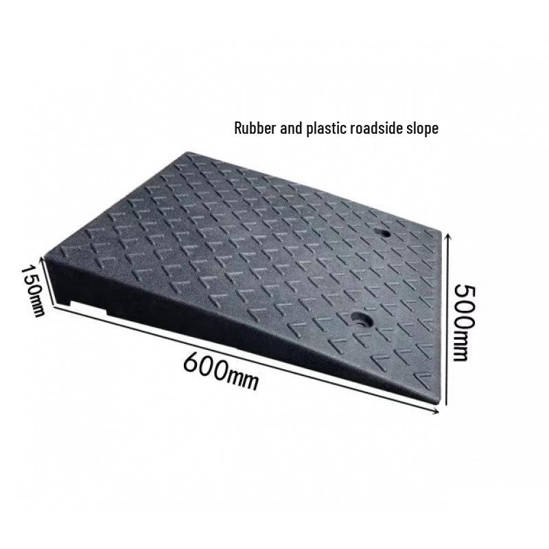 Rubber-Plastic Car Ramp: Slope Mat, Curb Edge, Uphill Climb, Triangle Speed Bump