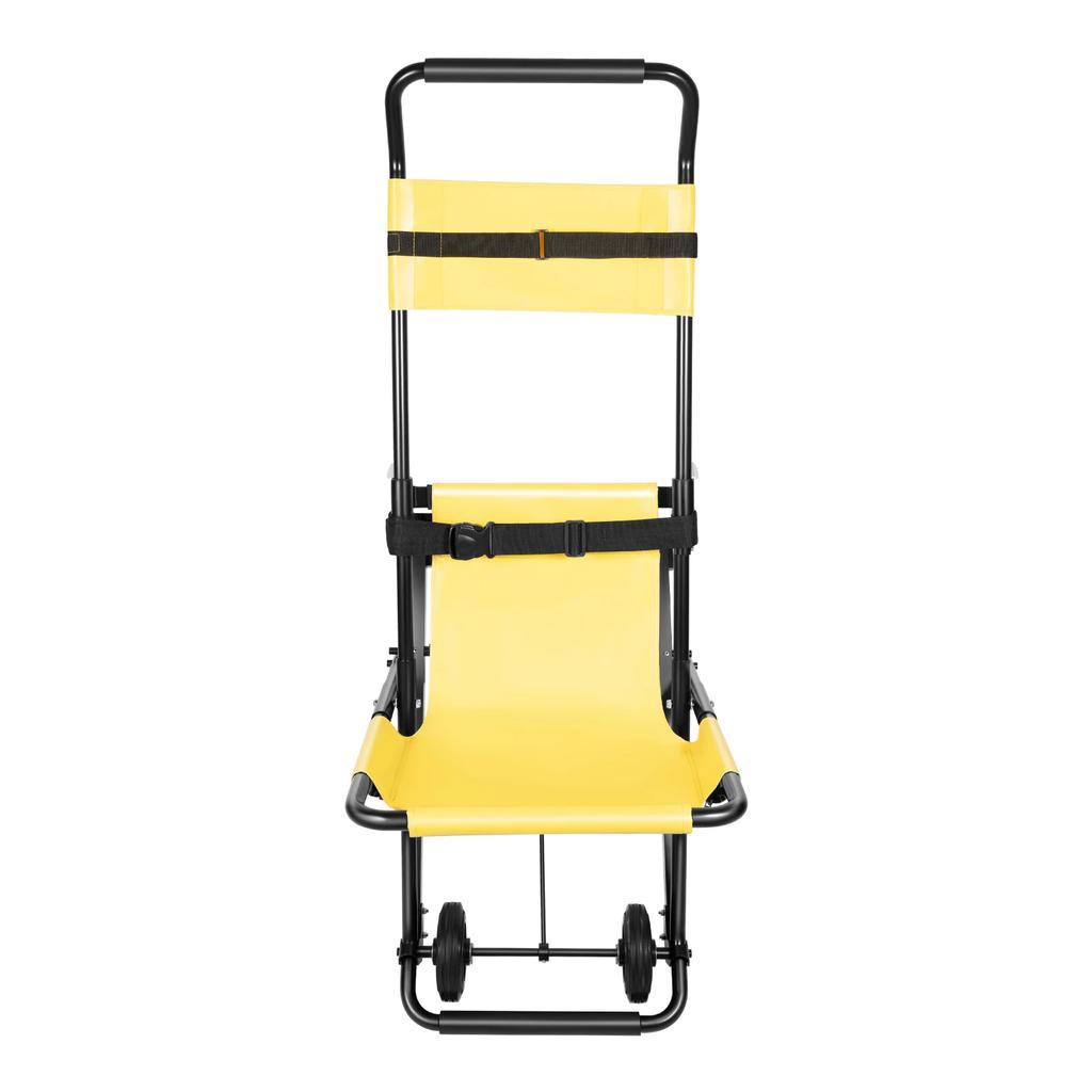 Portable Folding Evacuation Manual Lift Stair Chair with 350 lbs Load Capacity 4 Wheels - for Seniors, Daily Transfer