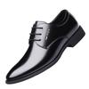 Men's leather shoes inner height increase pointed lace-up soft sole youth business dress shoes breathable versatile British work men's shoes