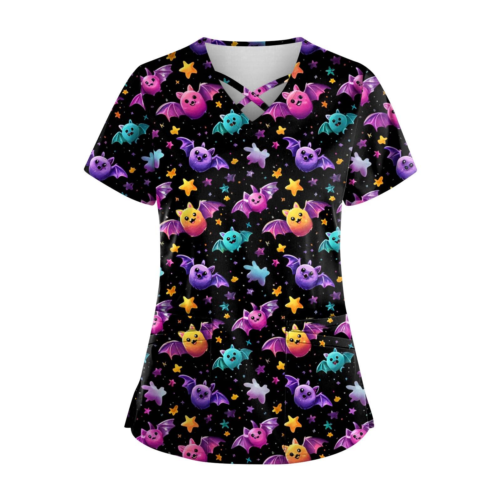 

Женский топ с коротким рукавом и V-образным вырезом, принтом и карманом Dry-nurse XXXXXL