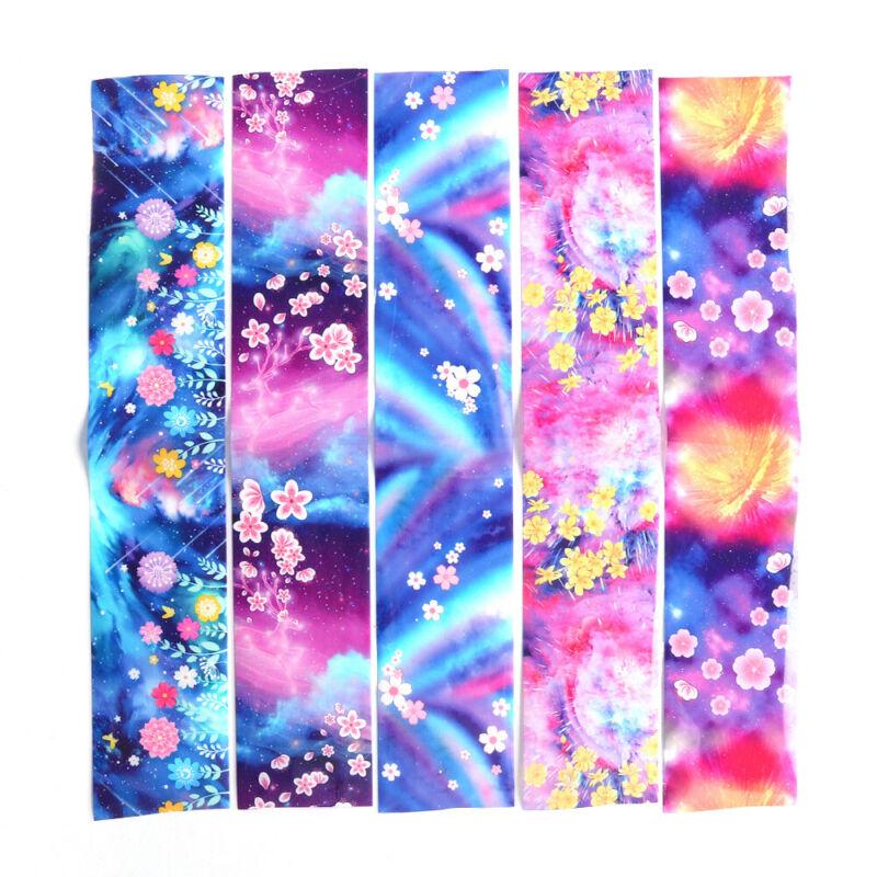 Folii pentru unghii Autocolante de transfer Decalcomanii Floare holografică Nail Art Starry Paper DIY