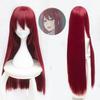 Anime Steins Gate Makise Kurisu Christina Assistante Perruque Synthétique Longue Droite Rouge Perruque Cosplay 80cm Perruques de Costume d'Halloween