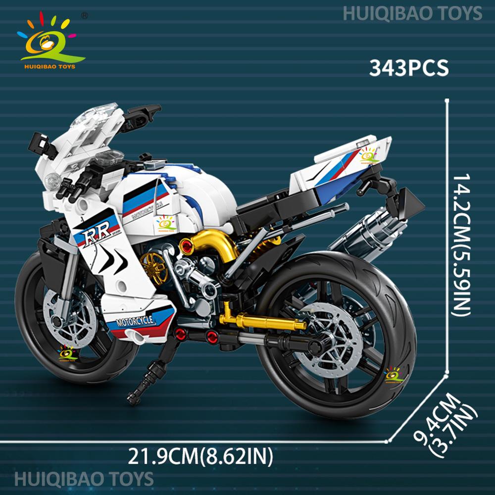 Non-Toxic Mechanical Speed Motorcycle Building Block Set Children Diy Car Collectible Adult Model Bricks Educational Toys Gift