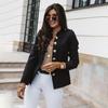 Fashion Single Breasted Jacket Solid Slim Female Bottons Sleeve Outerwear Office Women Long Coat Overall