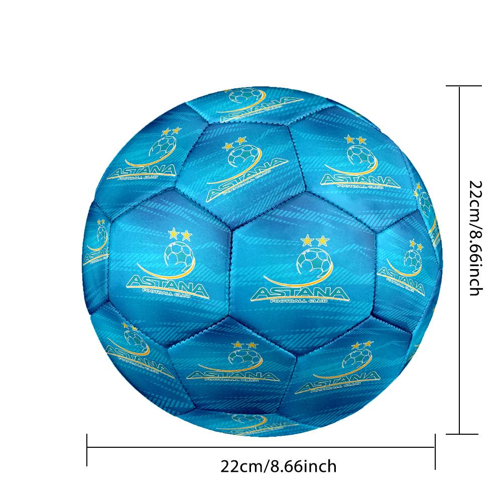 FC Astana Verein Indoor Soccer Ball Size 5 Colorful All Ages Machine Stitched PVC Competition Ready Durable High-Bounce