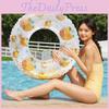 Wholesale Thickened Glitter Fruit Duck Inflatable Swim Ring For Children Cartoon Design