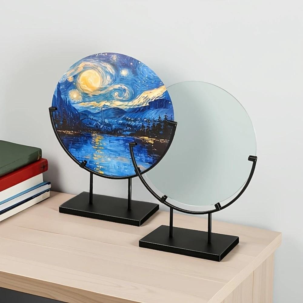Fused Glass Art Metal Easel Stands Iron Decorative Plate Holder Home Office Desktop
