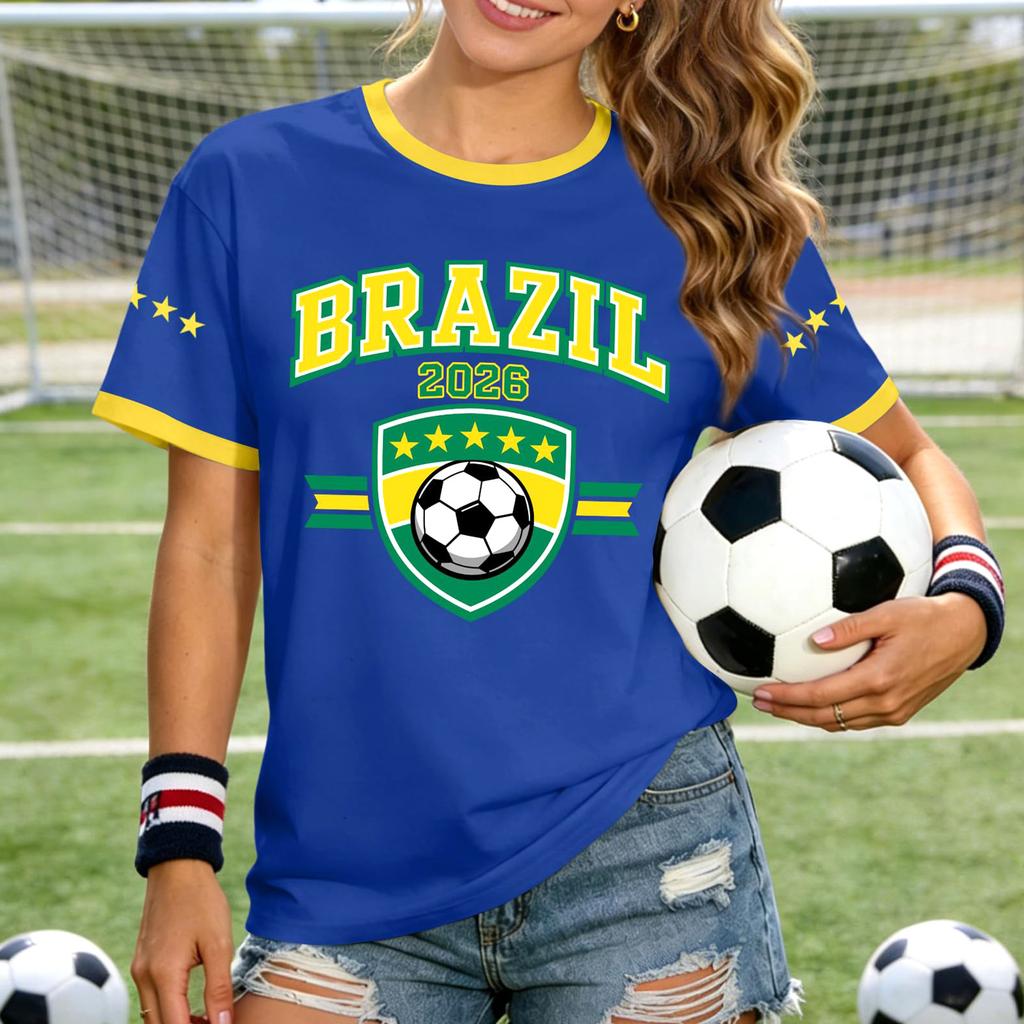 Women's Casual Letter Print Short Sleeve T-Shirt for Daily Wear