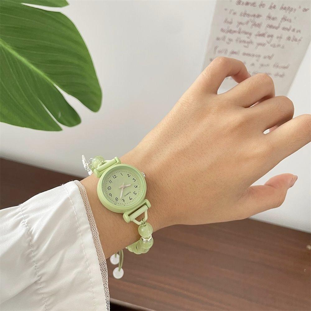 Adjustable Chain Watch Butterfly Pendant Quartz Watch Fashion Bracelet Watch  for Women Girls зелёный