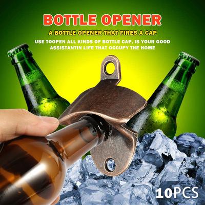 10PCS Zinc Alloy Wall Bottle Opener Kitchen Bottle Opener Retro Alloy Wall Mounted with Screws Party Antique Beer Bottle Opener