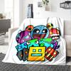 1pc Colorful Cartoon Characters flannel Blanket for Super Soft Cute Comfort Blanket for Travel Bedding Couch Sofa Blanket Y73026
