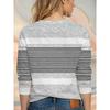 Gray and black striped spliced long-sleeved T-shirt, simple casual top, women's T-shirt, women's long-sleeved