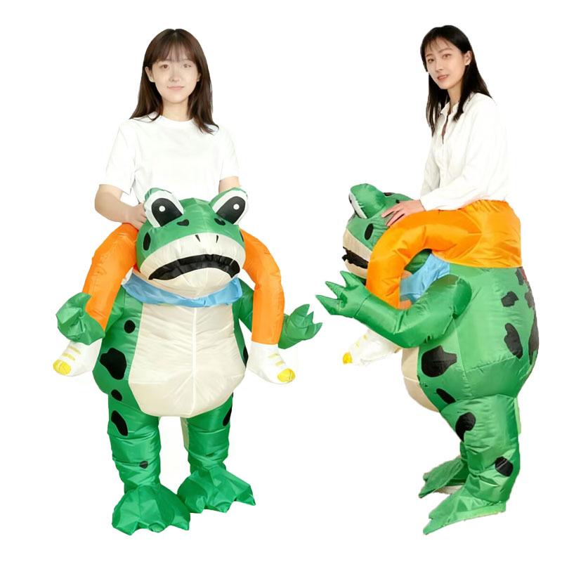 Funny Cartoon Halloween Inflatable Costume Set: Frog, Rabbit, Pink Pig, Cow for Parent-Child Parties