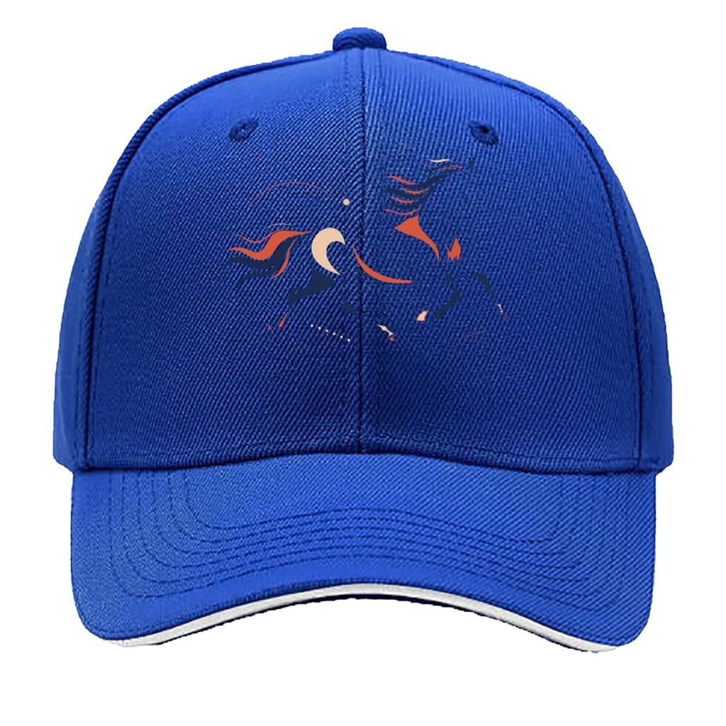 Abstract Running Horse Line Art Sandwich Baseball Cap Sun Cap Outdoor Workouts Hat