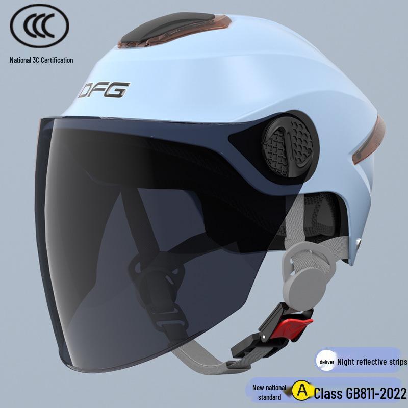 Certified Universal Half Helmet for Men & Women - Summer Sun Protection, All Seasons Motorcycle Use