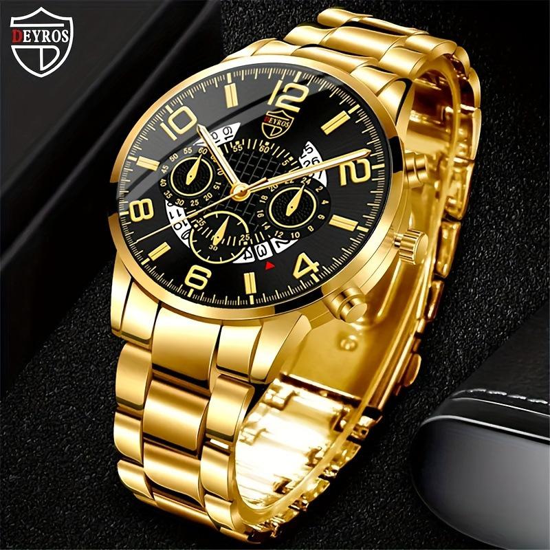 Watch Accessories 4-Piece Men'S Watch Set Men'S Fashion Quartz Watch