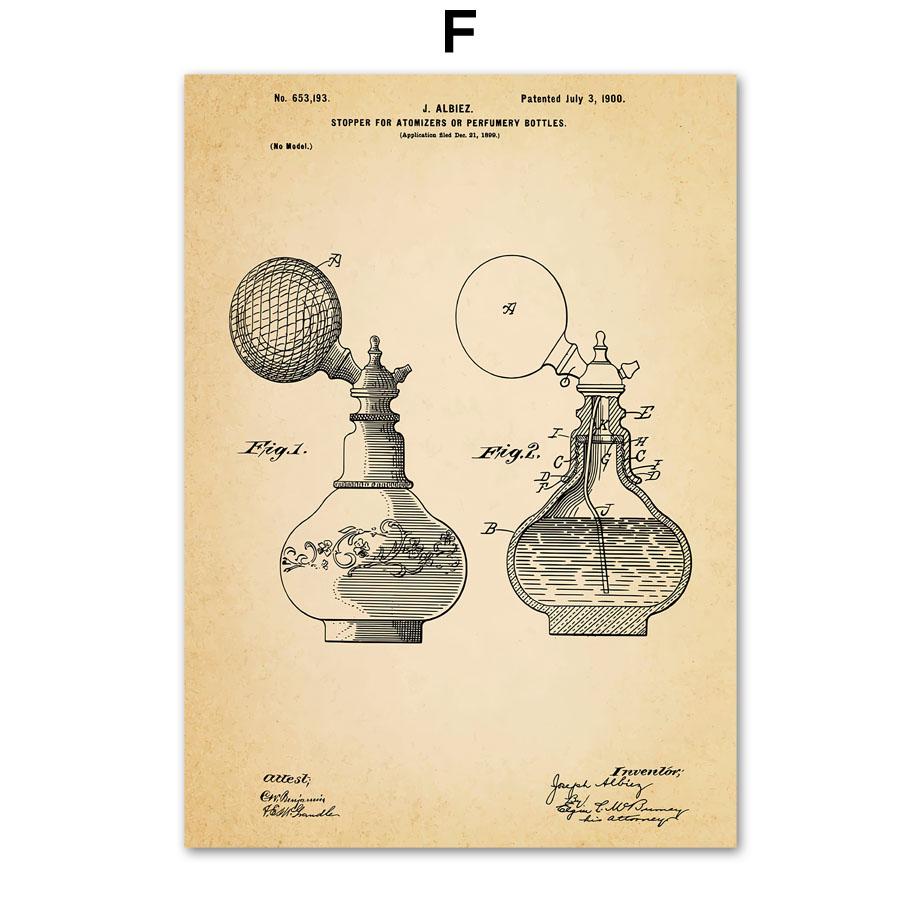 Hairdresser Shop Patent Wall Art Canvas Painting Hair Clippers Scissors Dryer Posters And Prints Art Mural Living Room Decor